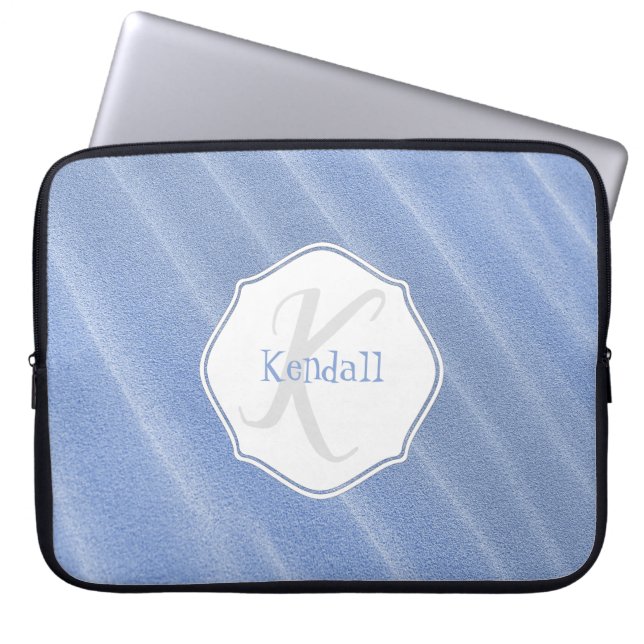 Blue Sand Ripples Personlig Laptop sleeve (Framsidan)