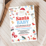 Blue Santa Baby Baby Shower Inbjudningar<br><div class="desc">Välkomna din lilla med vår hjärtslitande Bjud i julklapp. Anpassa för att  glädjen med dina kära! BS556</div>