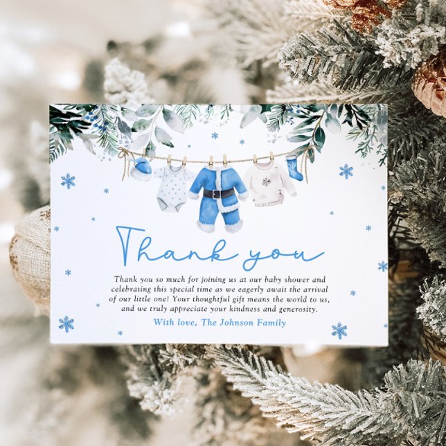 Blue Santa Baby jul Baby Shower Tack Inbjudningar (Skapare uppladdad)