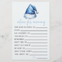 Blue Santa Hat Advice Baby Shower Spelaktivitet