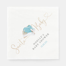 Blue Santa Hat jul Santa Baby Baby Shower Pappersservett