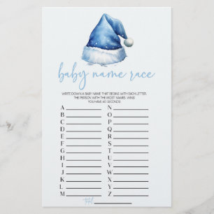 Blue Santa Namn Tävling Baby Shower Game (blått ju Brevpapper