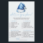 Blue Santa What's in your Mobilare Baby Shower Gam Brevpapper<br><div class="desc">Det här är en Blue Jultomten Hat-jul,  vad är i ditt Mobila babyspel? *Vad finns i din Mobil? - Gästerna får poäng för varje objekt som de har på sin mobil. Den som får mest poäng vinner!</div>