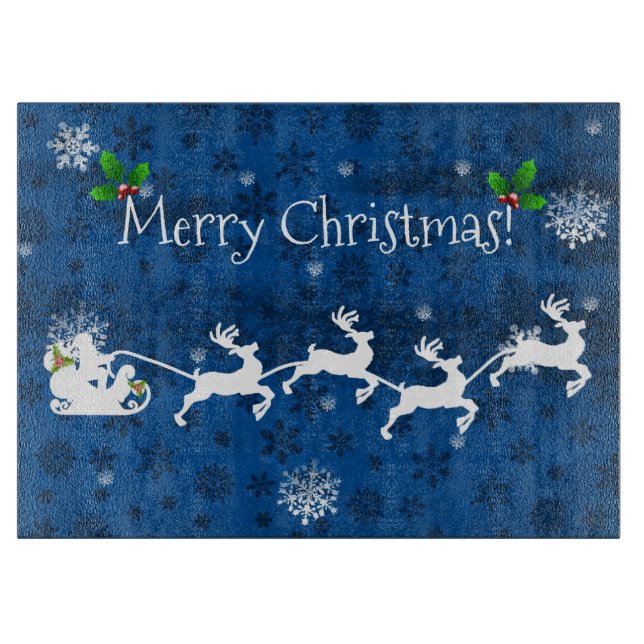 Blue Santa's Sleigh and Reindeer Caking Board (Framsidan)