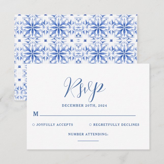 Blue Santorini Greece Destination Wedding OSA Kort (Fram/baksida)