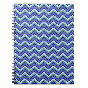 Blue Sapphire Chevron Mönster Anteckningsbok Med Spiral