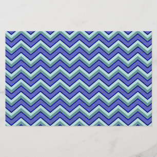 Blue Sapphire Chevron Mönster Brevpapper