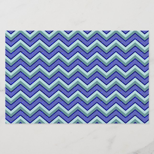 Blue Sapphire Chevron Mönster Brevpapper (Framsida)