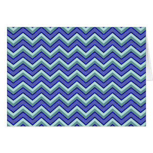 Blue Sapphire Chevron Mönster Hälsningskort