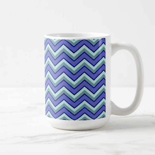Blue Sapphire Chevron Mönster Kaffemugg (Höger)