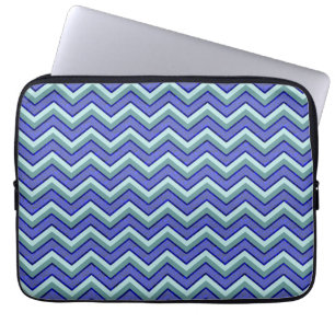 Blue Sapphire Chevron Mönster Laptop Sleeve