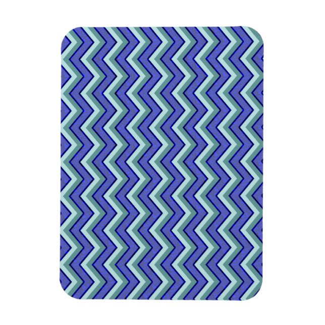 Blue Sapphire Chevron Mönster Magnet (Vertikal)