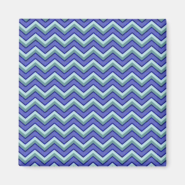 Blue Sapphire Chevron Mönster Magnet (Framsidan)