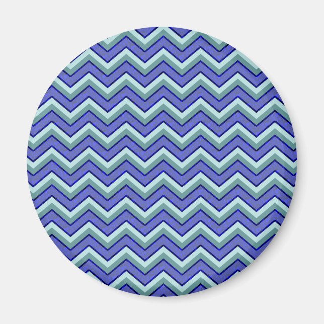 Blue Sapphire Chevron Mönster Magnet (Framsidan)