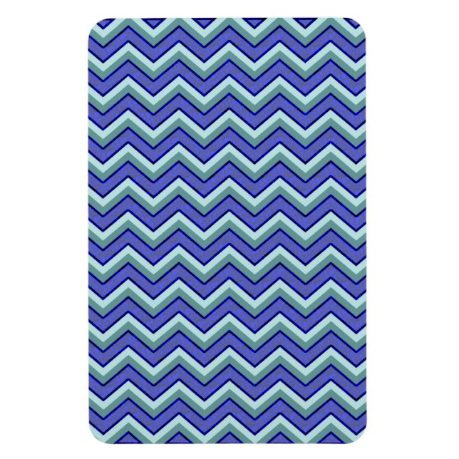 Blue Sapphire Chevron Mönster Magnet (Vertikal)
