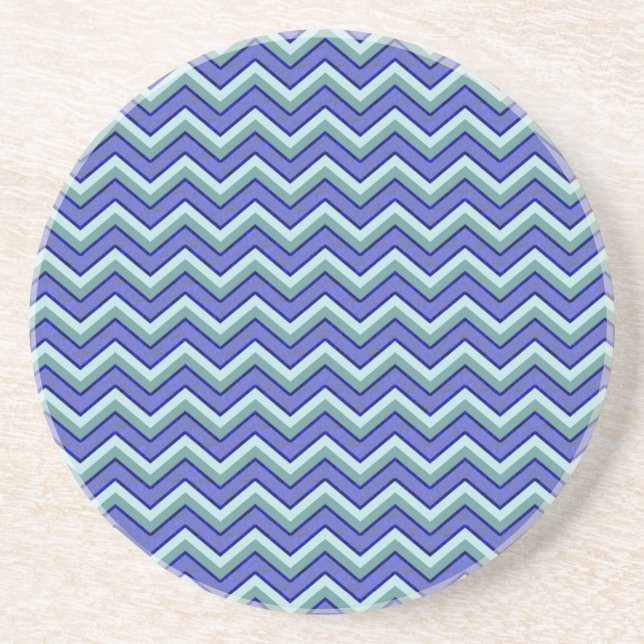 Blue Sapphire Chevron Mönster Underlägg Sandsten (Framsidan)