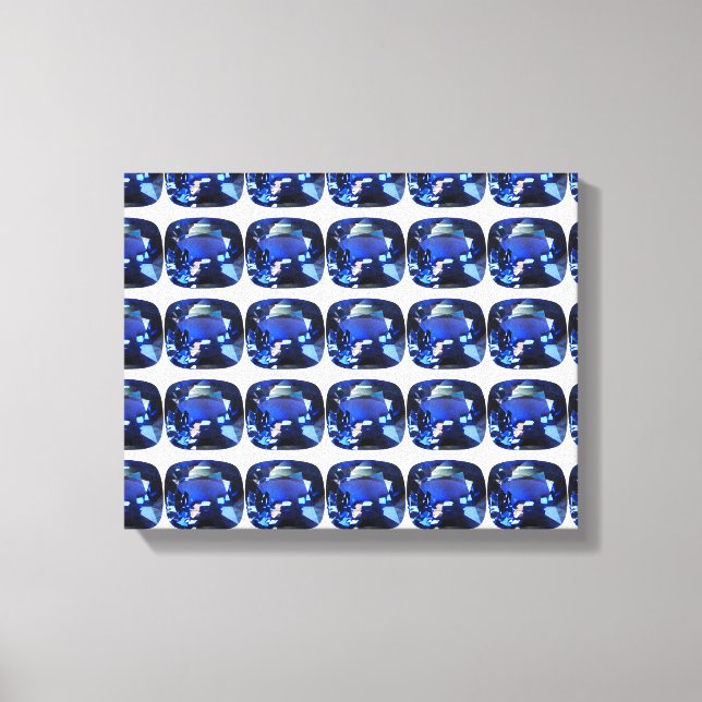 Blue Sapphire Cushion-Clion Mönster Canvastryck (Framsida)