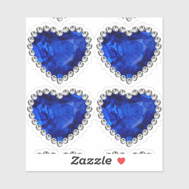 Blue Sapphire Diamond-årsdagen Heart Klistermärken (Ark)