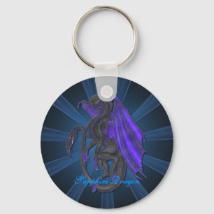 Blue Sapphire Dragon Nyckelring