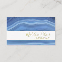 Blue Sapphire Elegant Agate Modern Typography