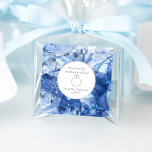 Blue Sapphire Gemstone Illusion Wedding Fyrkantigt Klistermärke<br><div class="desc">Beautiful,  blue sapphire,  princess cut,  gemstone illusion design that was inspired by a blue diamond. Elegant and an originally designed background that looks 3d.</div>