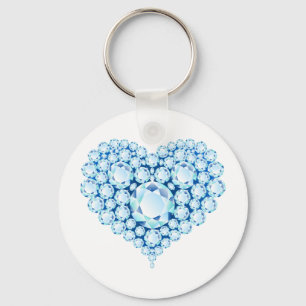 Blue Sapphire Heart Gems Nyckelring