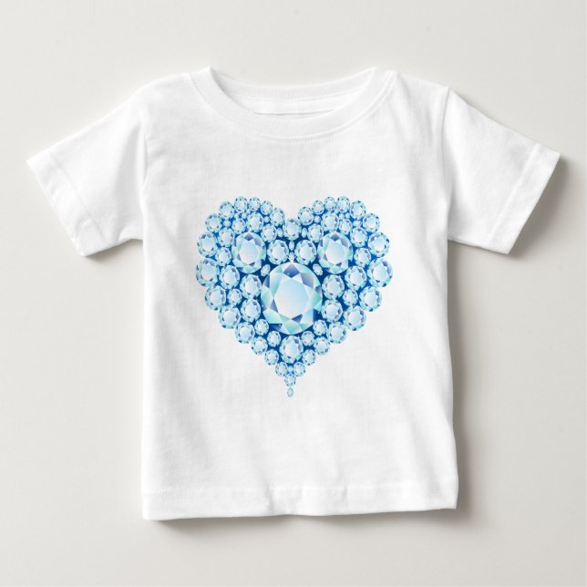 Blue Sapphire Heart Gems T-shirt (Framsida)