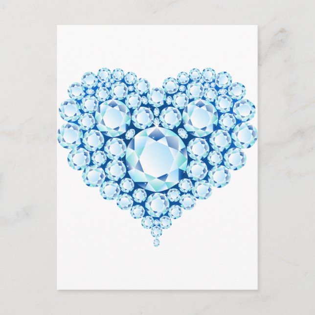 Blue Sapphire Heart Gems Vykort (Framsida)