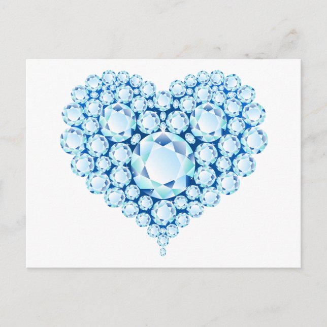 Blue Sapphire Heart Gems Vykort (Framsida)