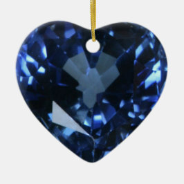 Blue Sapphire Heart Julgransprydnad Keramik