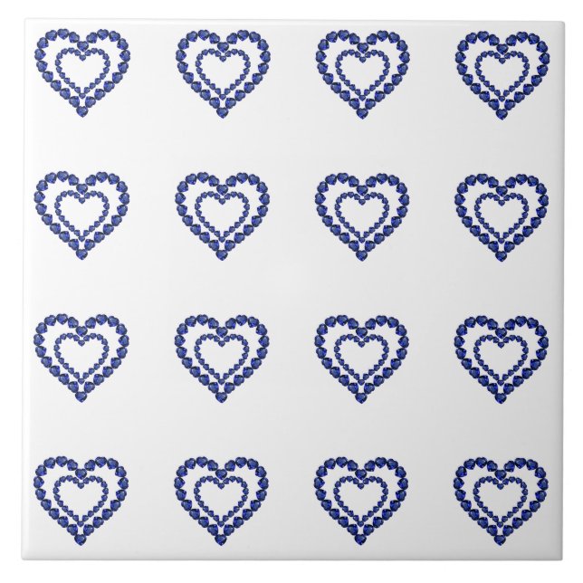 Blue Sapphire Heart Kakelplatta (Framsidan)