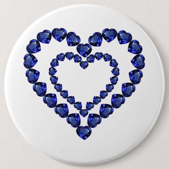Blue Sapphire Heart Knapp (Framsida)