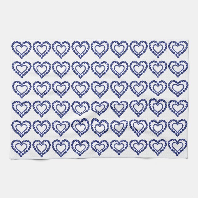 Blue Sapphire Heart Kökshandduk (Horisontell)