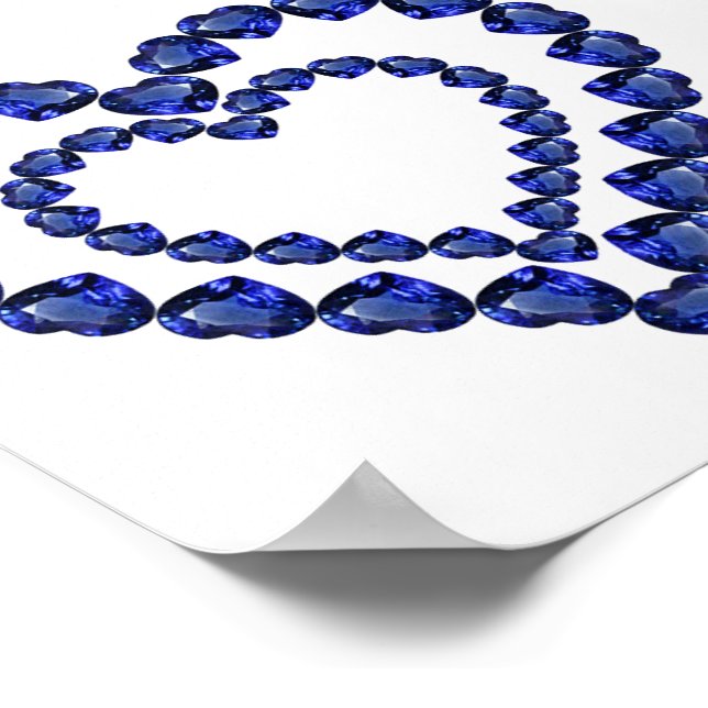 Blue Sapphire Heart Poster (Hörn)