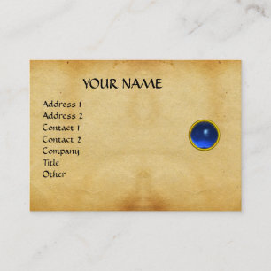 BLUE SAPPHIRE MON,GRÅTT AGATA PARchment, platina Visitkort