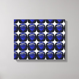 Blue Sapphire Mönster Design Canvastryck