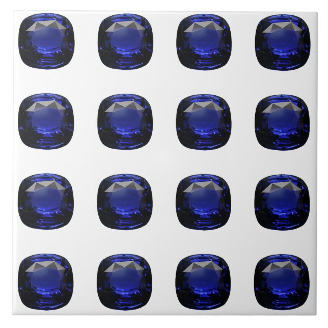 Blue Sapphire Mönster Design Kakelplatta (Framsidan)