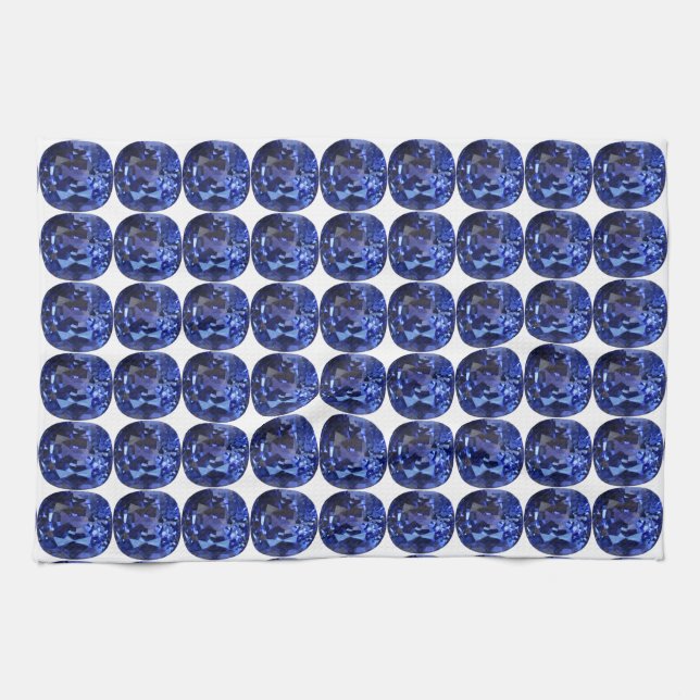 Blue Sapphire Mönster Design Kökshandduk (Horisontell)