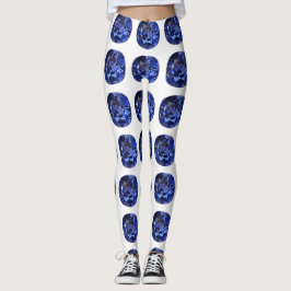 Blue Sapphire Mönster Design Leggings