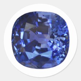 Blue Sapphire Mönster Design Runt Klistermärke