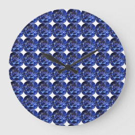 Blue Sapphire Mönster Design Stor Klocka