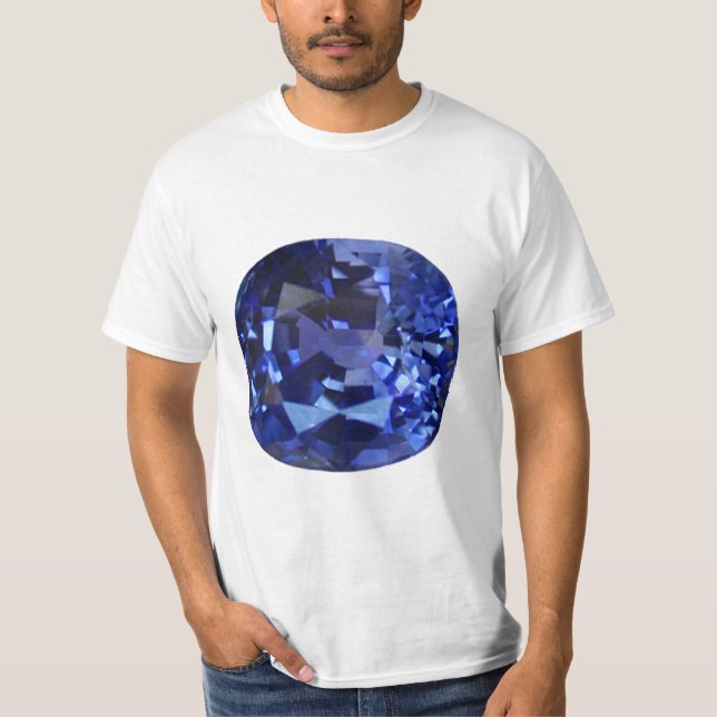 Blue Sapphire Mönster Design T Shirt (Framsida)