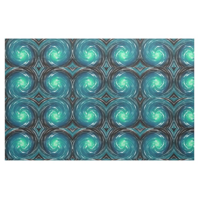 Blue Sapphire Twist Abstrakt Art Tyg (Fat Quarter)