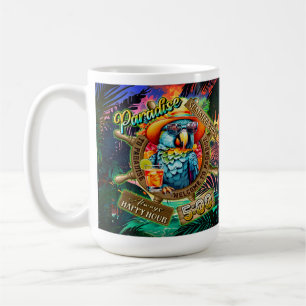 Blue Sassy Parrot Chill Drink Paradise Lycklig Hou Kaffemugg