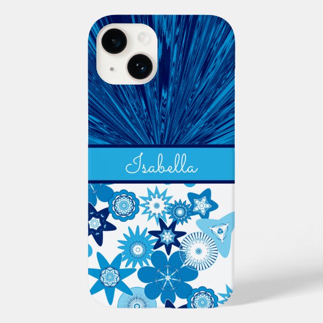Blue Satin n Flowers Monogram (Baksida)