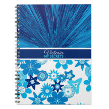 Blue Satin n Flowers Personlig Journal