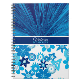 Blue Satin n Flowers Personlig Journal Anteckningsbok