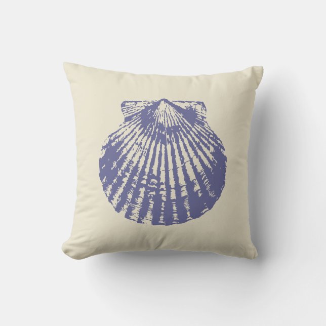 Blue Scallop-Snäcka Kudde (Framsida)