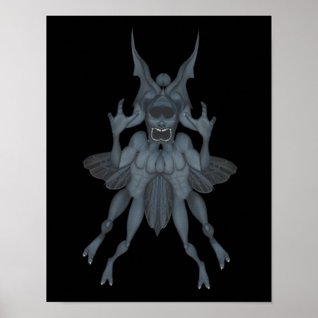 Blue Scary Goblin Halloween Poster (Framsidan)