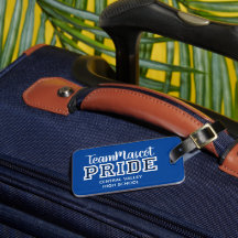 Blue School Pride Mascot Namn Luggage Tag